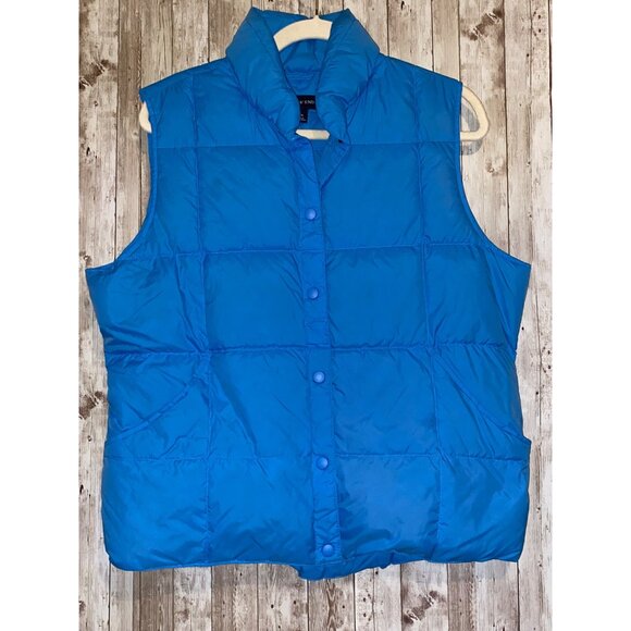 Lands' End Women's Snap Button Front Goose Down Insulated Puffer Vest Size Large - Picture 1 of 4